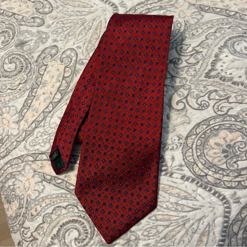 Lauren Ralph Lauren Men's Silk Tie Red, - Picture 2 of 7